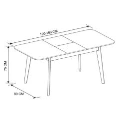 Table extensible 120/160cm blanc