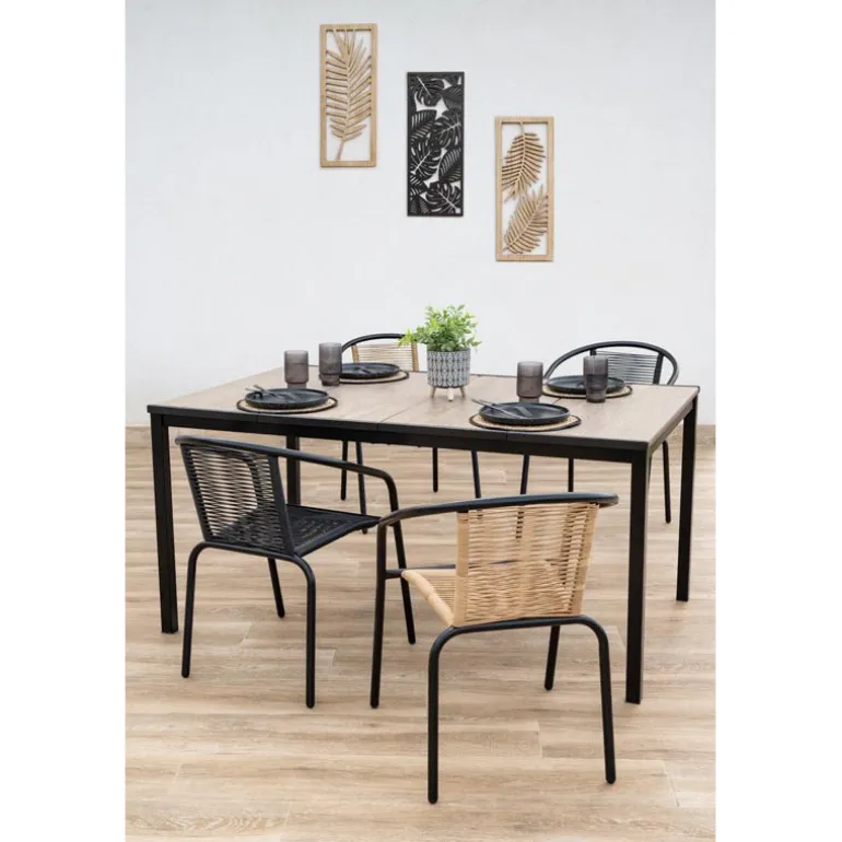 Table plateau effet bois