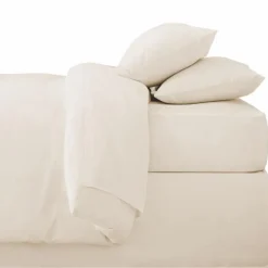 Taie d'oreiller x2 63x63cm beige