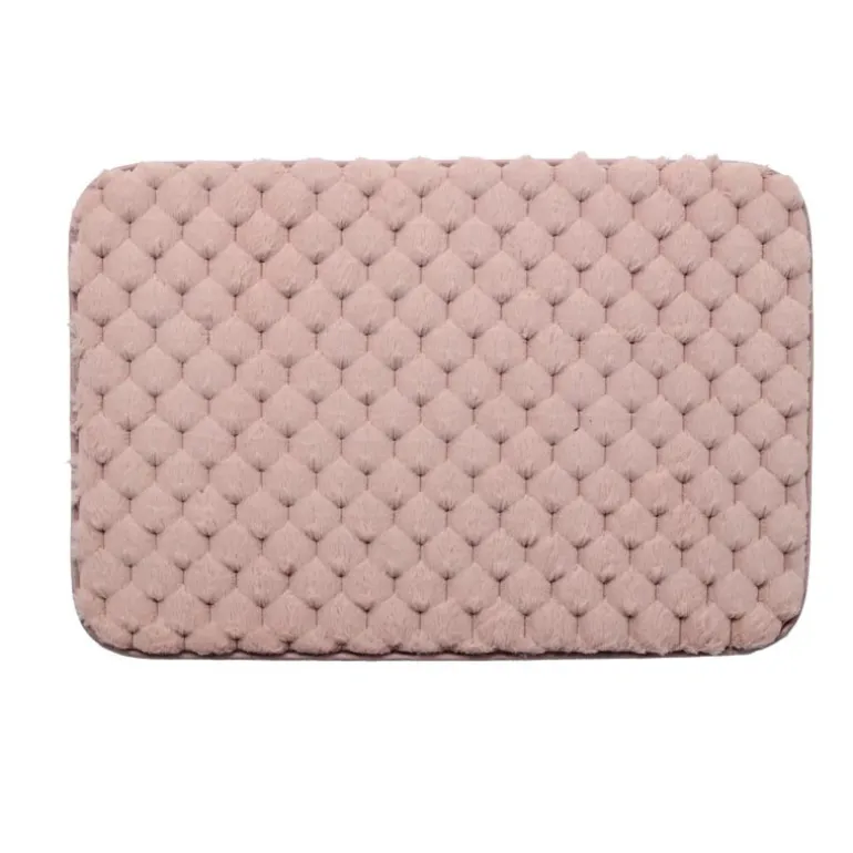 Tapis de bain soft touch rose