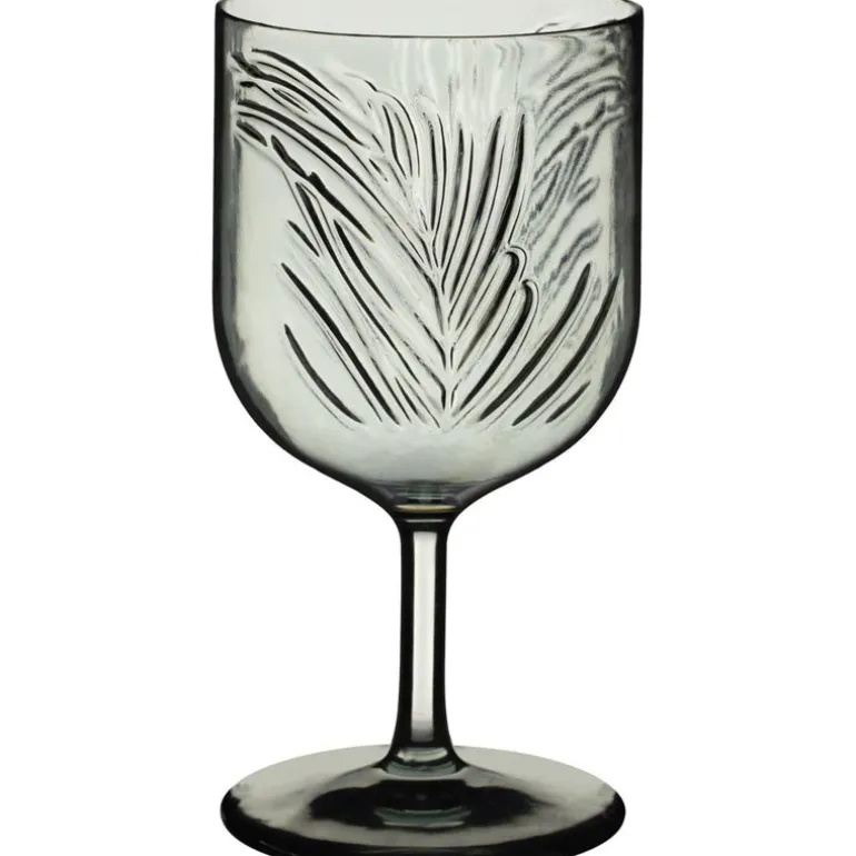 Verre a vin avec motif feuillage