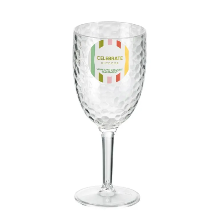 Verre a vin craquele transparent