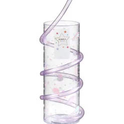Verre+paille animaux rose