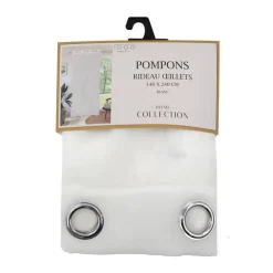 Voile Aillets pompons 140x240cm