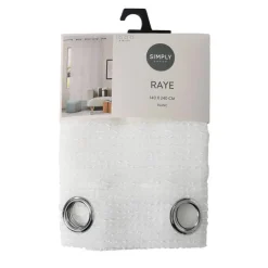 Voile oeillets raye tufte